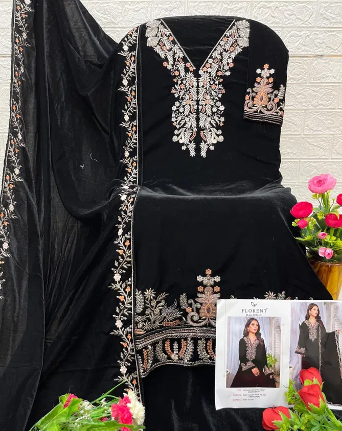 Florent 1024 A To D Winter Wear Velvet Pakistani Suits Orders In India